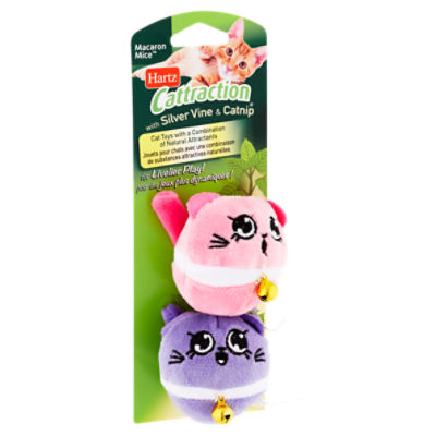 Hartz Cattraction Macaron Mice Cat Toys with Silver Vine Catnip