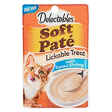 Delectables Soft Paté with Tuna & Shrimp Lickable Treat for Cats, 1.4 oz