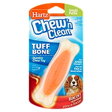 Hartz Chew'n Clean Chew Toy, Tuff Bone Bacon Scented Durable Small, 1 Each