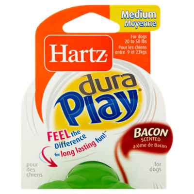 Hartz Dura Play Bacon Scented Squeak Ball Dog Toy, Multiple Dog Toy Sizes &  Pack Sizes Small (3 Count)