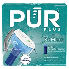 PUR Plus Classic Blue 7 Cup Pitcher Filtration System