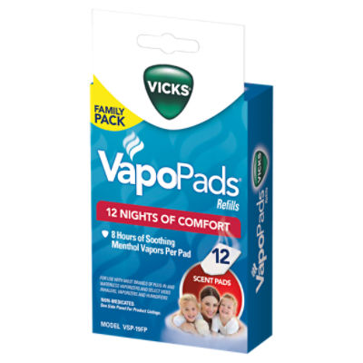 Vicks VapoPads Refill Pads Family Pack, 12 count