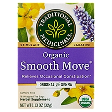 Traditional Medicinals Smooth Move Organic Original with Senna, Herbal Supplement, 16 Each