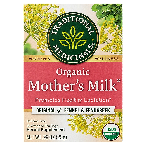 Traditional Medicinals Mother's Milk Organic Herbal Supplement, 16 count, .99 oz