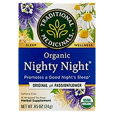 Traditional Medicinals Nighty Night Original with Passionflower Herbal Supplement, 16 count, .85 oz