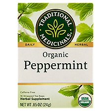 Traditional Medicinals Organic Peppermint Herbal Supplement, 16 count, .85 oz