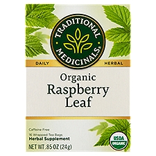 Traditional Medicinals Organic Raspberry Leaf Herbal Supplement, 16 count, .85 oz