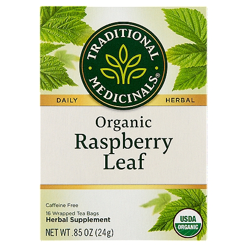 Traditional Medicinals Organic Raspberry Leaf Herbal Supplement, 16 count, .85 oz