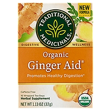 Traditional Medicinals Ginger Aid Organic, Herbal Supplement, 16 Each