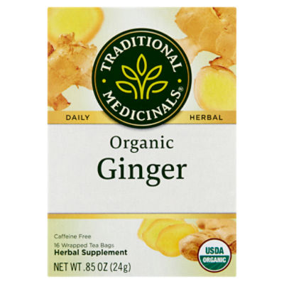 Traditional Medicinals Organic Ginger Herbal Supplement, 16 count, .85 oz