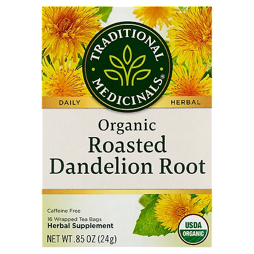 Herbal Power Stimulates the liver and supports healthy digestion.* Taste Pleasantly roasted with bitter notes. Plant Story Some think of dandelion as a common weed, but our herbalists know that its bitter taste stimulates digestion and supports your body's natural detoxification process.* Some of our finest dandelion comes from the sustainably wild-collected meadows of Eastern Europe. It's the perfect tea for everyday wellness! *These statements have not been evaluated by the Food and Drug Administration. This product is not intended to diagnose, treat, cure or prevent any disease.