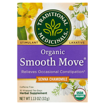 Traditional Medicinals Smooth Move Organic Senna Chamomile Herbal Supplement, 16 count, 1.13 oz