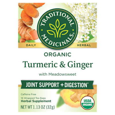 Traditional Medicinals Organic Turmeric Herbal Supplement, 16 count, 1.