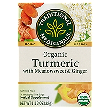 Traditional Medicinals Organic Turmeric Herbal Supplement, 16 count, 1.13 oz