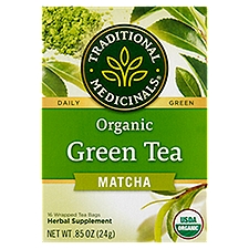 Traditional Medicinals Organic Matcha Green Tea Herbal Supplement, 16 count, .85 oz