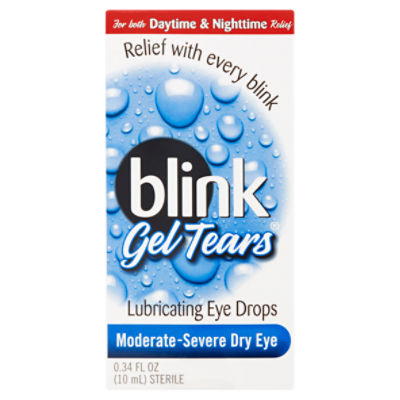 Blink Gel Tears Moderate-Severe Dry Eye Lubricating Eye Drops, 0.34 fl oz, 0.34 Fluid ounce