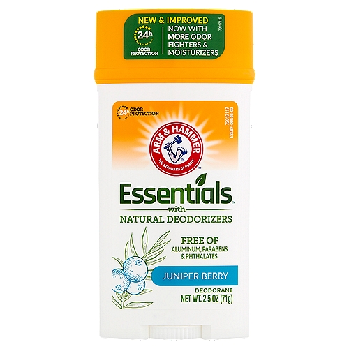 Arm & Hammer Essentials Juniper Berry Deodorant, 2.5 oz
Contains Arm & Hammer™ Baking Soda and natural plant extracts to absorb and fight odor.