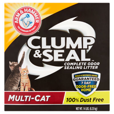 Arm & Hammer Clump & Seal Multi-Cat Complete Odor Sealing Litter, 14 lbs, 14 Pound