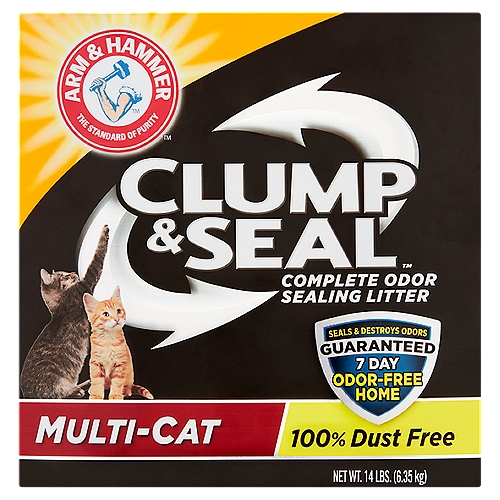 Arm & Hammer Clump & Seal Multi-Cat Complete Odor Sealing Litter, 14 lbs