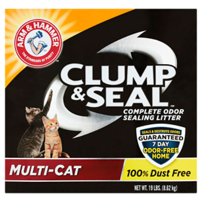 Arm & Hammer Clump & Seal Multi-Cat Complete Odor Sealing Litter, 19 lbs, 19 Pound