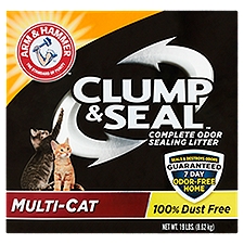 Arm & Hammer Clump & Seal Complete Odor Sealing Litter, Multi-Cat, 19 Pound