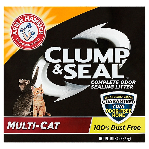 Arm & Hammer Clump & Seal Multi-Cat Complete Odor Sealing Litter, 19 lbs