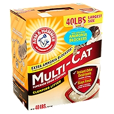 Arm & Hammer Multi-Cat Superior Odor Control, Clumping Litter, 40 Pound