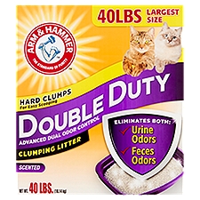 Arm & Hammer Double Duty Advanced Odor Control Clumping Litter, 40 pound