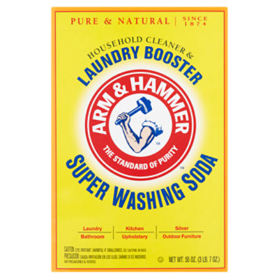 Arm & Hammer Household Cleaner & Laundry Booster Super Washing Soda, 55 oz, 55 Ounce