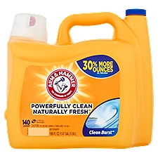 Arm & Hammer Clean Burst Detergent, 140 loads, 189 fl oz