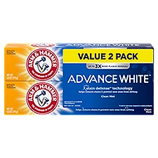 Arm & Hammer Advance White Extreme Whitening Clean Mint Toothpaste Value Twin Pack!, 6.0 oz, 2 count