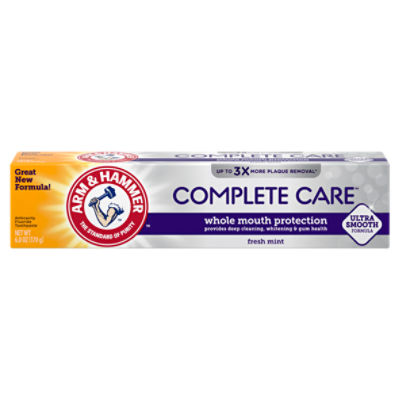 Arm & Hammer Complete Care Whole Mouth Protection Fresh Mint Anticavity Fluoride Toothpaste, 6.0 oz, 6 Ounce