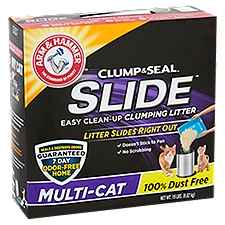 Arm & Hammer Clump & Seal Slide Multi-Cat Easy Clean-Up Clumping Litter, 19 lbs, 19 Each