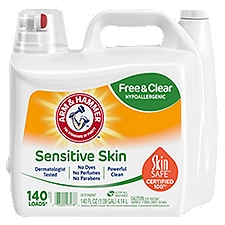Arm & Hammer Sensitive Skin Free & Clear Detergent, 140 count, 140 fl oz, 140 Fluid ounce