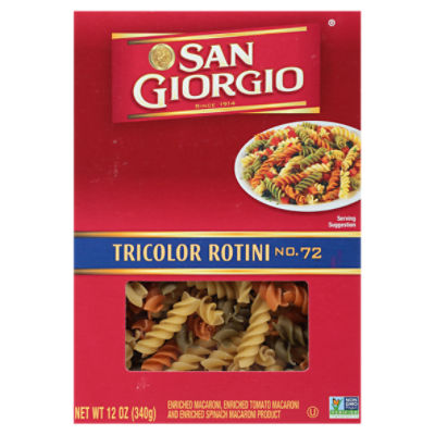 San Giorgio Tricolor Rotini No. 72 Enriched Macaroni Product, 12 oz