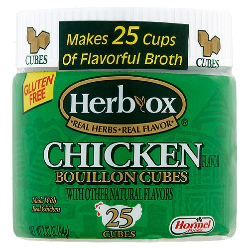 Hormel Foods Herb-Ox Chicken Flavor Bouillon Cubes, 25 count, 3.33 oz