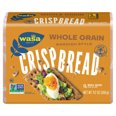 Wasa Whole Grain Crispbread, 9.2 oz. Crackers, Non-GMO Ingredients, Fat Free, Made with 100% Whole Grains