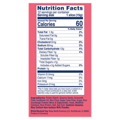 Wasa Gluten Free Sesame & Sea Salt Crispbread, 6.1 oz. Gluten Free Crackers, Non-GMO Ingredients