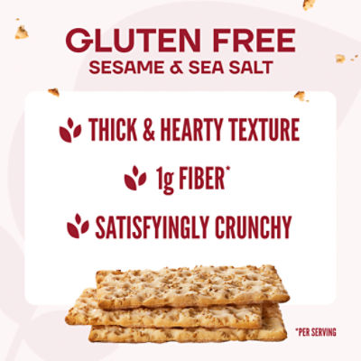 Wasa Gluten Free Sesame & Sea Salt Crispbread, 6.1 oz. Gluten Free Crackers, Non-GMO Ingredients