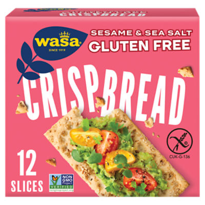 Wasa Gluten Free Sesame & Sea Salt Crispbread, 6.1 oz. Gluten Free Crackers, Non-GMO Ingredients