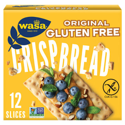 Wasa Gluten Free Original Crispbread, 5.4 oz. Gluten Free Crackers, Non-GMO Ingredients