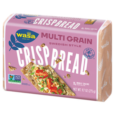 Wasa Multi Grain Crispbread, 9.7 oz. Multigrain Crackers, Non-GMO Ingredients, Fat Free, 9.7 oz