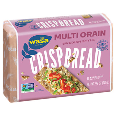 Wasa Multi Grain Crispbread, 9.7 oz. Multigrain Crackers, Non-GMO Ingredients, Fat Free, 9.7 oz
