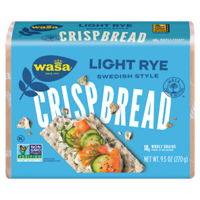 Wasa Light Rye Crispbread, 9.5 oz. Rye Crackers, Non-GMO Ingredients, Fat Free, 9.5 oz