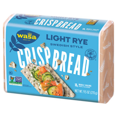 Wasa Light Rye Crispbread, 9.5 oz. Rye Crackers, Non-GMO Ingredients, Fat Free, 9.5 oz