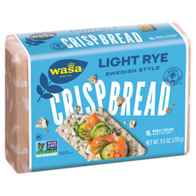 Wasa Light Rye Crispbread, 9.5 oz. Rye Crackers, Non-GMO Ingredients, Fat Free, 9.5 oz