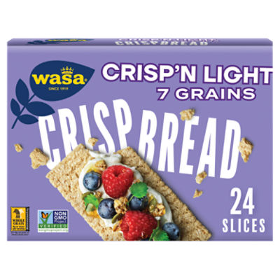Wasa Crisp’n Light 7 Grains Crispbread, 4.9 oz. Crackers, Non-GMO Ingredients, 7 Grain Blend, 20 Calories per Slice