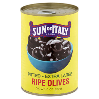 Sun of Italy Pitted Extra Large Ripe Olives, 6 oz