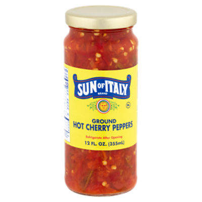 Sun of Italy Ground Hot Cherry Peppers, 12 fl oz