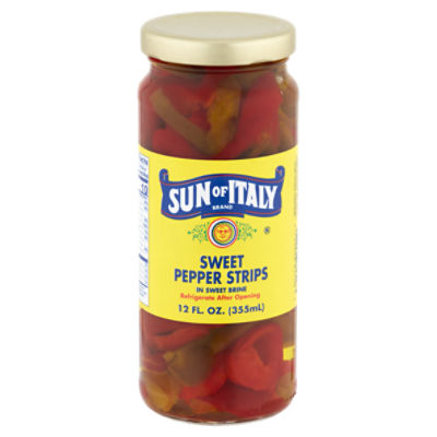 Sun of Italy Sweet Pepper Strips in Sweet Brine, 12 fl oz